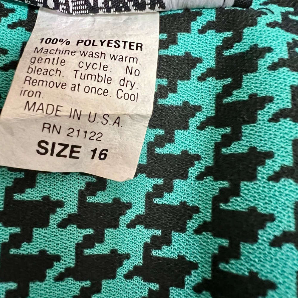 VINTAGE Chic Houndstooth Women's Jacket in Green and Black - Picture 4 of 10